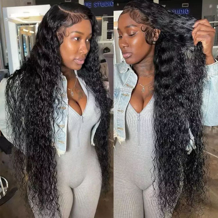 13x4 HD Lace Front Wig 5X5 HD Closure Wig Human Hair Brazilian Virgin Water Wave Wig Transparent Frontal Wigs 10A Grade - Ossilee Hair