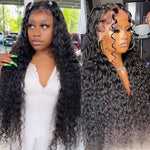 13x4 HD Lace Front Wig Human Hair Brazilian Virgin Water Wave Wig Pre Plucked Lace Wigs 10A Grade - Ossilee Hair