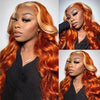 13x4 13x6 Full Lace Frontal Wig Human Hair Skunk Stripe Ginger Blonde Highlight Body Wave Wig