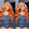 13x4 13x6 Full Lace Frontal Wig Human Hair Skunk Stripe Ginger Blonde Highlight Body Wave Wig