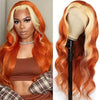 13x4 13x6 Full Lace Frontal Wig Human Hair Skunk Stripe Ginger Blonde Highlight Body Wave Wig