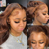 Chocolate Brown 360 HD Lace Frontal Wig Pre Plucked Body Wave Human Hair Wig