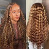 13x4/13x6 HD Lace Front Human Hair Wigs  4/27 Highlight Deep Wave Lace Front Wig Customized Piano Color - Ossilee Hair