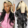 4x4/13x4 Highlight HD Lace Front Wigs Body Wave Skunk Stripe Highlight Lace Front Human Hair Wigs - Ossilee Hair
