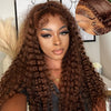 #4 Chocolate Brown Deep Wave 13x6 HD Lace Frontal Wig Human Hair