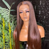 #4 Chocolate Brown Straight Human Hair Wig 5x5 HD Lace Closure Wig