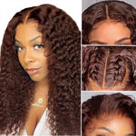 Color 4 Chocolate Brown 13x4 Deep Wave Human Hair Lace Frontal Wig