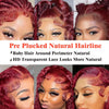 99J Burgundy Deep Wave Human Hair 13x6 HD Lace Frontal Wig