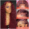99J Burgundy Deep Wave Human Hair 13x6 HD Lace Frontal Wig