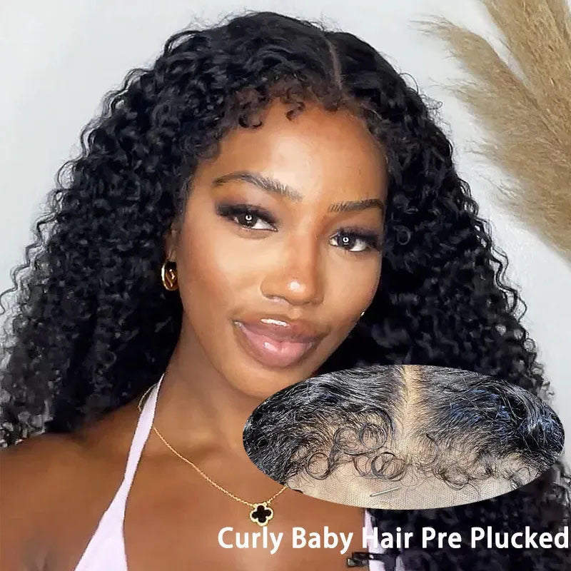 4c Hairline Edges Lace Front Wigs Kinky Curly 13x4/13x6 HD Lace Frontal Wig Curly Baby Hair - Ossilee Hair