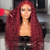 99J Burgundy Deep Wave Human Hair 13x6 HD Lace Frontal Wig