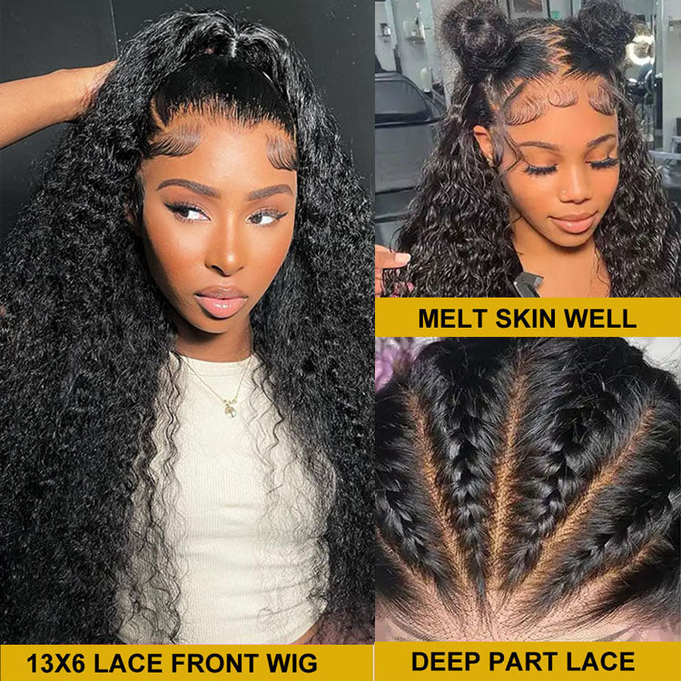 Ossilee Hair 13x6 HD Transparent Lace Front Wigs Brazilian Virgin Deep Wave Frontal Wigs 10A Grade - Ossilee Hair