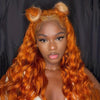 13x4 13x6 Full Lace Frontal Wig Human Hair Skunk Stripe Ginger Blonde Highlight Body Wave Wig