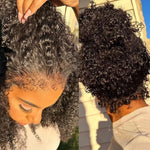 4C Kinky Edges Lace Wigs Afro Kinky Curly Human Hair 360 HD Lace Frontal Wig