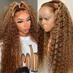4/27 Highlight Human Hair Wig Deep Wave 360 HD Lace Frontal Wigs
