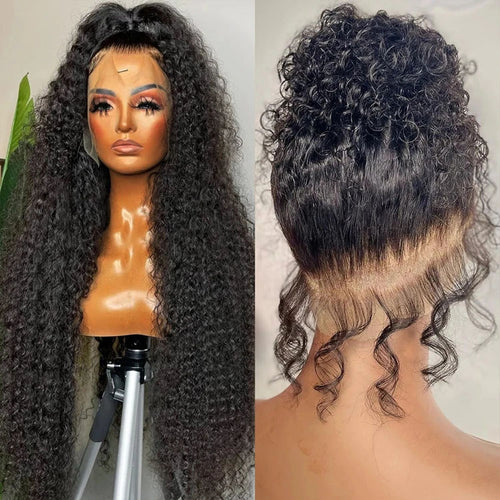 360 HD Lace Frontal Wig Kinky Curly Human Hair Wig 180% 250% Density Recommend