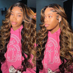 4/27 Highlight Wig Human Hair Body Wave 360 HD Lace Frontal Wig
