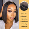 Pre Cut Lace Glueless Wig Straight Bob Wig Human Hair