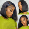 Pre Cut Lace Glueless Wig Straight Bob Wig Human Hair