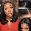 Pre Cut Lace Glueless Wig Straight Bob Wig Human Hair