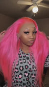 Pink Color 13x4 13x6 HD Lace Frontal Wig Straight Human Hair