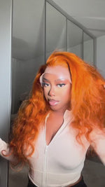 #350 Ginger Orange Wigs Body Wave 13x4 HD Transparent Lace Front Human Hair Wig Glueless Lace Wigs Pre Plucked