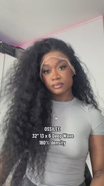 Ossilee Hair 13x6 HD Transparent Lace Front Wigs Brazilian Virgin Deep Wave Frontal Wigs 10A Grade