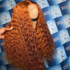 Ossilee Giner Orange Color Wig 13x4 HD Lace Front Human Hair Wigs Water Wave Swiss Lace - Ossilee Hair
