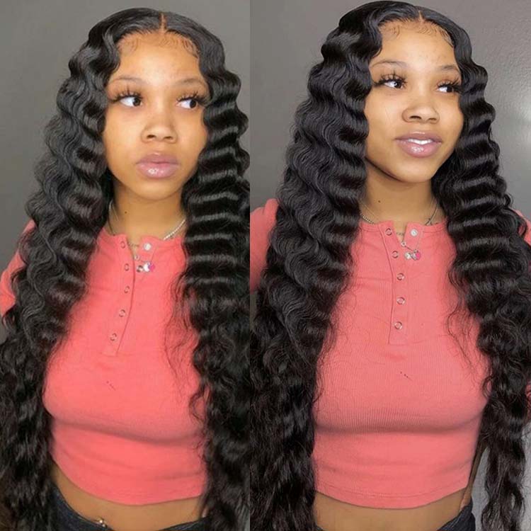 Loose Deep Wave Wig 13x4 Lace Frontal Wigs Brazilian Curly Virgin Human Hair 4x4 Closure Wigs Natural Color 11A Grade - Ossilee Hair