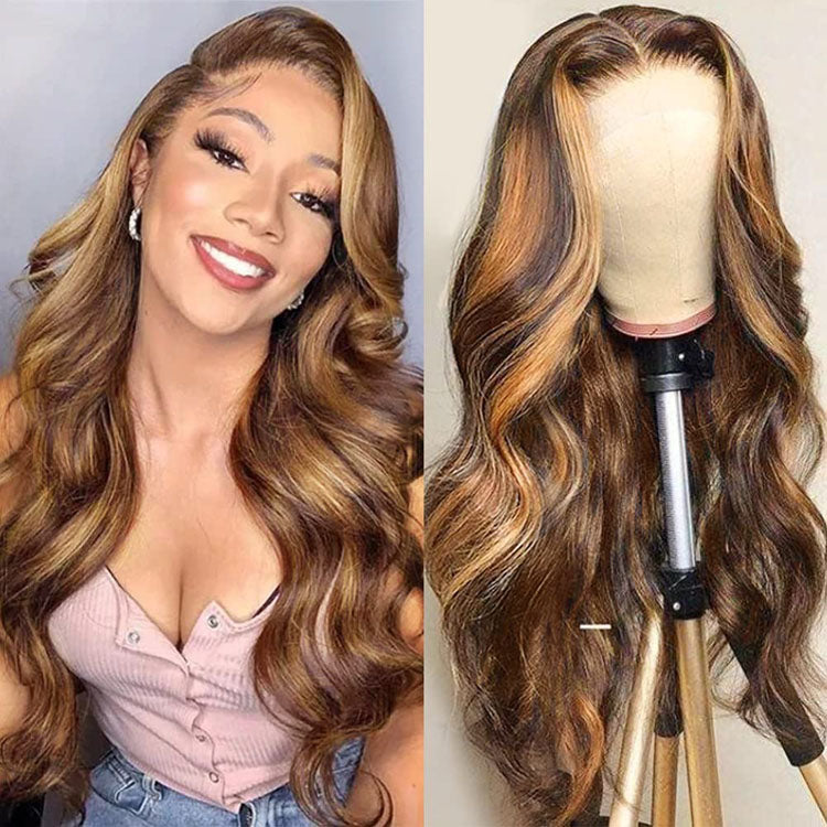 13x4/13x6 HD Lace Front Wigs Body Wave 4/27 Highlight Human Hair Wigs Customized Piano Color - Ossilee Hair