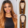 Ombre 1b 30 Color 13x4 Straight Lace Front Wigs Two Tone Brown Color Human Hair Lace Wig for Women Pre Plucked - Ossilee Hair