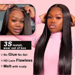Pre Cut Lace Wear and Go Glueless Wig Straight Human Hair 4x4 5x5 HD Lace Closure Wig