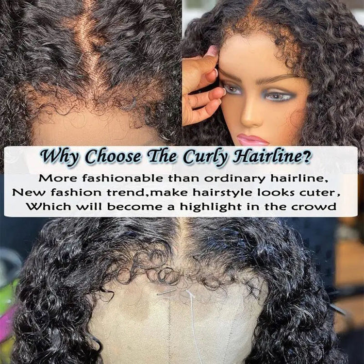 4c Hairline Edges Lace Front Wigs Kinky Curly 13x4/13x6 HD Lace Frontal Wig Curly Baby Hair - Ossilee Hair