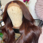 Color 4 Chocolate Brown Lace Front Wigs 4x4/13x4 Body Wave Human Hair Closure Wigs 10A Grade - Ossilee Hair