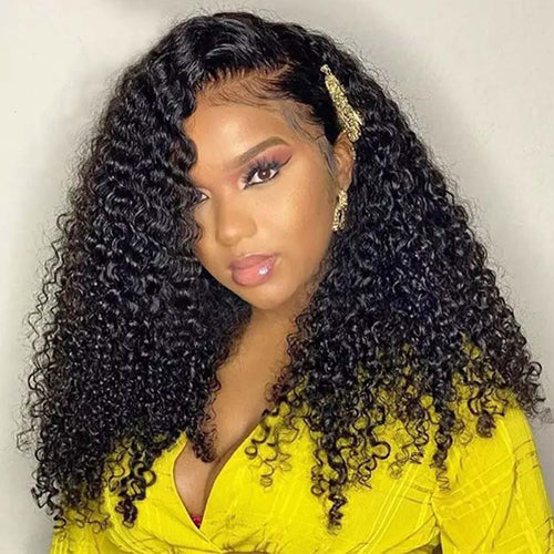 4x4/13x4 Kinky Curly Lace Front Wigs HD Transparent Lace Wigs Human Hair Closure Wigs 9A Grade - Ossilee Hair