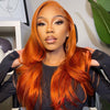 #350 Ginger Orange Wigs Body Wave 360 Lace Frontal Wigs Human Hair - Ossilee Hair