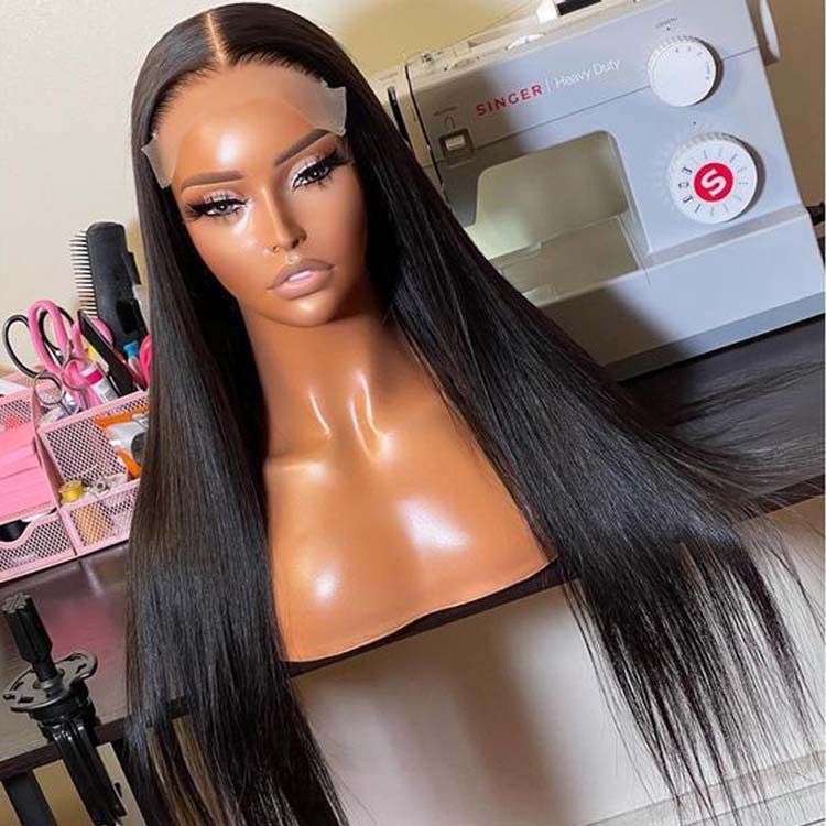 Hd Transparent Closure Wig 4X4 Straight Virgin Hair Lace Closure Wig 180% 200% 250% Density Lace Wig 11A Grade - Ossilee Hair