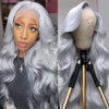 5x5 HD Lace Closure Wig Body Wave Grey Lace Front Wig Dark Ash Blonde Human Hair Closure Wigs Customized - Ossilee Hair