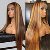 13x4/13x6 HD Lace Front Wigs Straight 4/27 Highlight Human Hair Wigs Customized Piano Color - Ossilee Hair