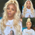 360 Lace Frontal Wigs 613 Blonde Human Hair Lace Wigs Body Wave Can be Bleached - Ossilee Hair