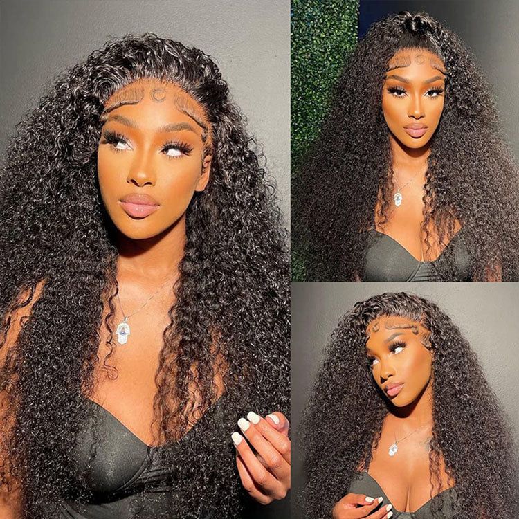 Jerry Curly 4X4 Lace Closure Wig 150% 200% 250% Density Deep Curly Hair Lace Wig HD Closure Wig - Ossilee Hair