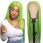 Colore Wigs Straight Human Hair 13x4 HD Lace Front Wigs Blue/Green/Pink/Yellow Color - Ossilee Hair