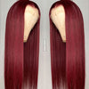 5x5 HD Lace Closure Wigs Straight/Body Wave Burgundy Lace Front Wig Red 99j Colored Human Hair Wigs - Ossilee Hair