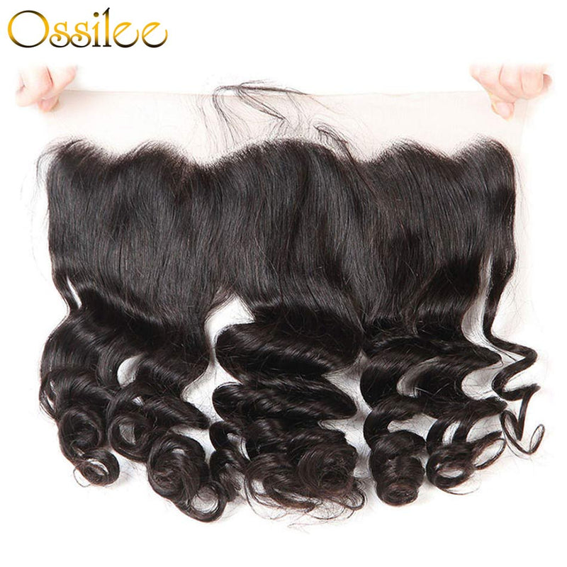 9A Grade Malaysian Loose Wave 3Bundles With 13x4 Pre-Plucked Lace Frontal 100% Human Hair - Ossilee Hair