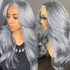 5x5 HD Lace Closure Wig Body Wave Grey Lace Front Wig Dark Ash Blonde Human Hair Closure Wigs Customized - Ossilee Hair