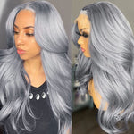 5x5 HD Lace Closure Wig Body Wave Grey Lace Front Wig Dark Ash Blonde Human Hair Closure Wigs Customized - Ossilee Hair