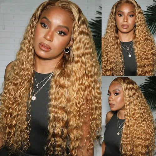 27 Color Honey Blonde 13x4 Deep Wave HD Lace Front Wigs 10A Raw Virgin Human Hair - Ossilee Hair