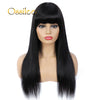 Full Machine Made Straight Human Hair Wigs with Bang Glueless wig with Bangs Brazilian Human Hair Wigs for Women - Ossilee Hair