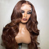 Color 4 Chocolate Brown Lace Front Wigs 4x4/13x4 Body Wave Human Hair Closure Wigs 10A Grade - Ossilee Hair