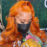 #350 Ginger Orange Wigs Body Wave 360 Lace Frontal Wigs Human Hair - Ossilee Hair